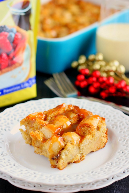 a square of french toast bake on a plate