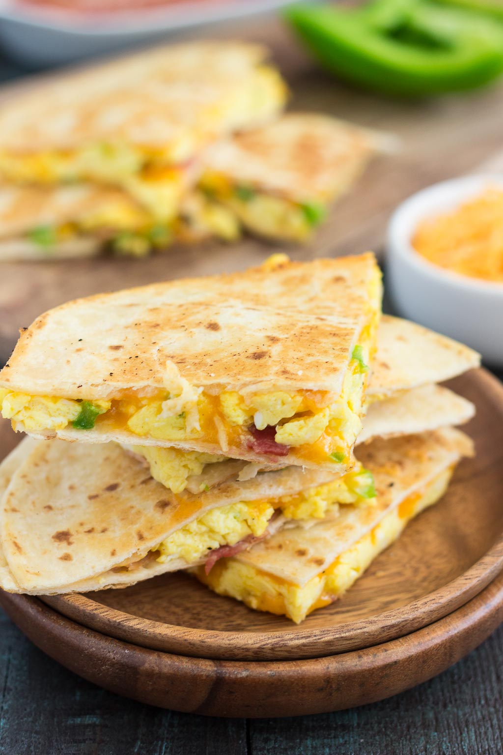 Breakfast quesadillas are oozing with flavor and are perfect for keeping yo...