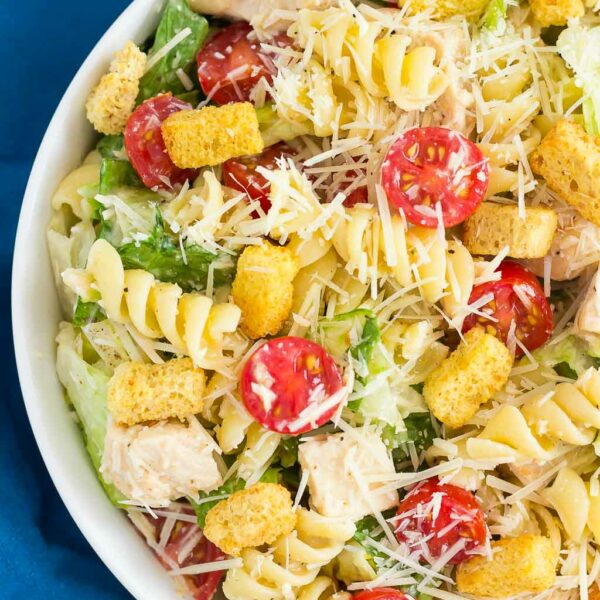 Chicken Caesar Pasta Salad (Quick & Easy!) - Pumpkin 'N Spice