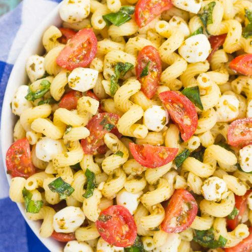 Caprese Pasta Salad (with Pesto!) - Pumpkin 'N Spice