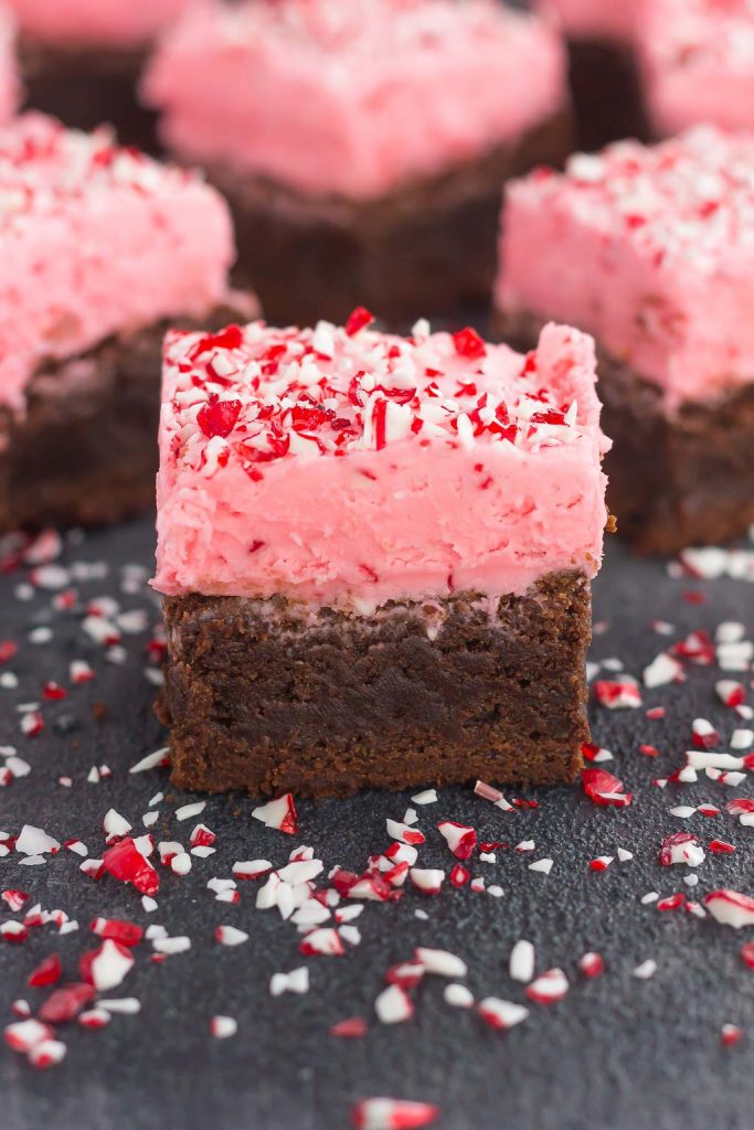 chocolate brownie with peppermint frosting