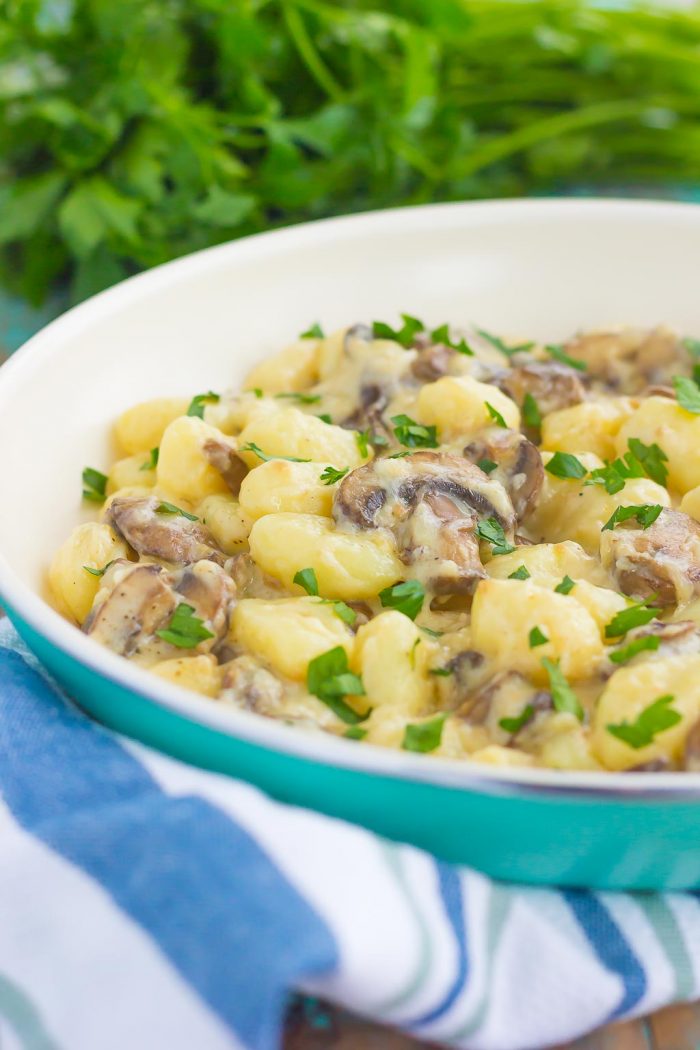 Mushroom Gnocchi (+ Parmesan Garlic Cream Sauce!) - Pumpkin &amp;#39;N Spice