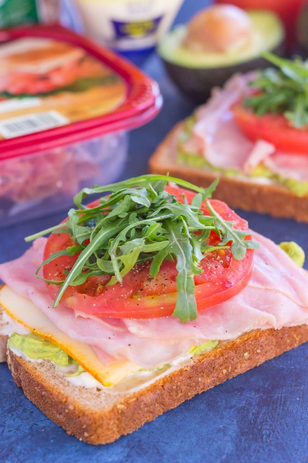 Open-Faced Sandwich Recipe (Ham & Avocado!) - Pumpkin 'N Spice