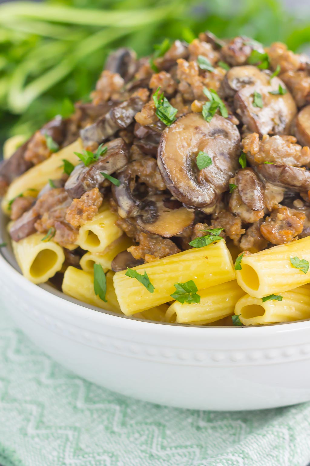 Creamy Sausage And Mushroom Rigatoni - Pumpkin 'N Spice