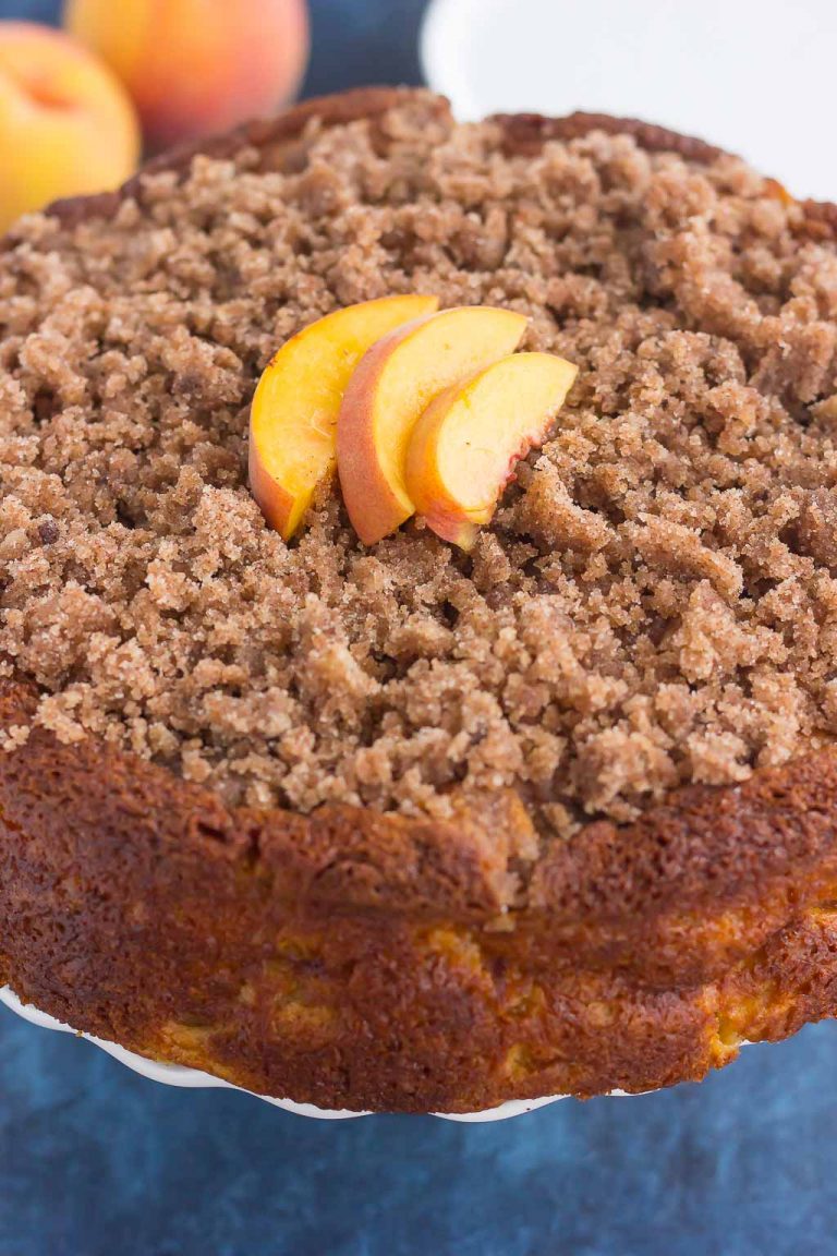 Fresh Peach Cake Recipe (+ Crumb Topping!) - Pumpkin 'N Spice