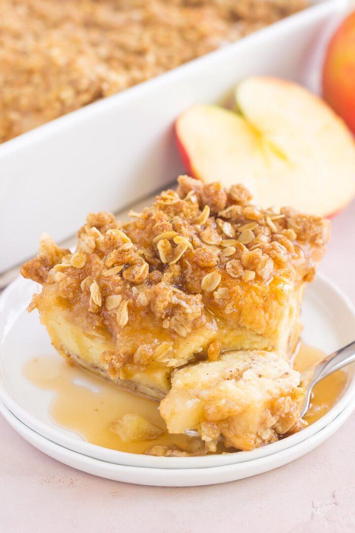 piece of french toast casserole on a plate