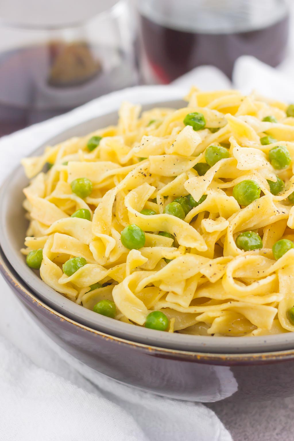 Buttered Egg Noodle Side Dish with Peas Pumpkin N Spice