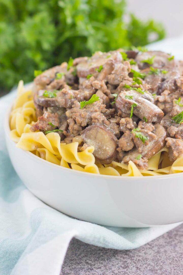 Easy Ground Beef Stroganoff (No Canned Soup!) - Pumpkin 'N Spice