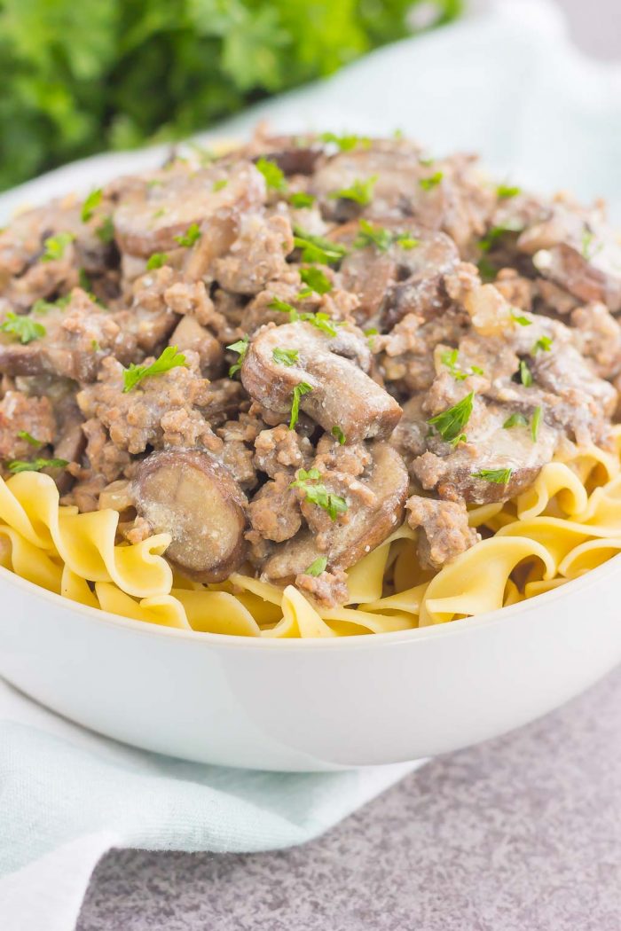 Easy Ground Beef Stroganoff (No Canned Soup!) - Pumpkin 'N Spice