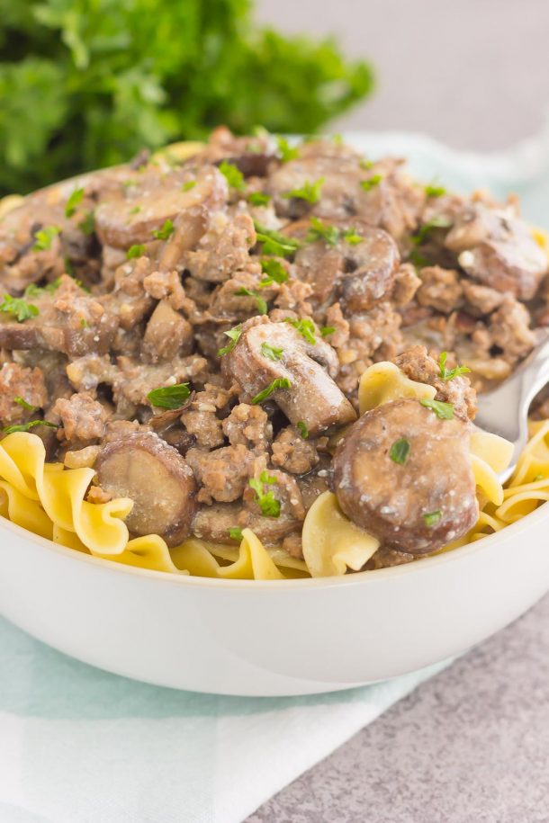 Easy Ground Beef Stroganoff (No Canned Soup!) - Pumpkin 'N Spice