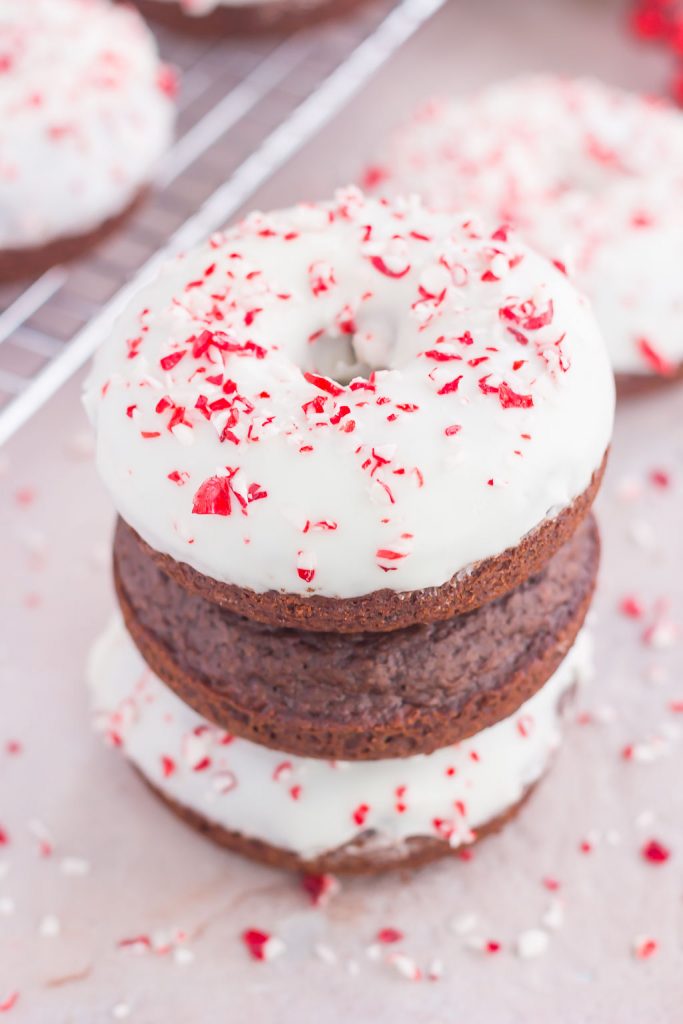 a stack of Christmas donuts