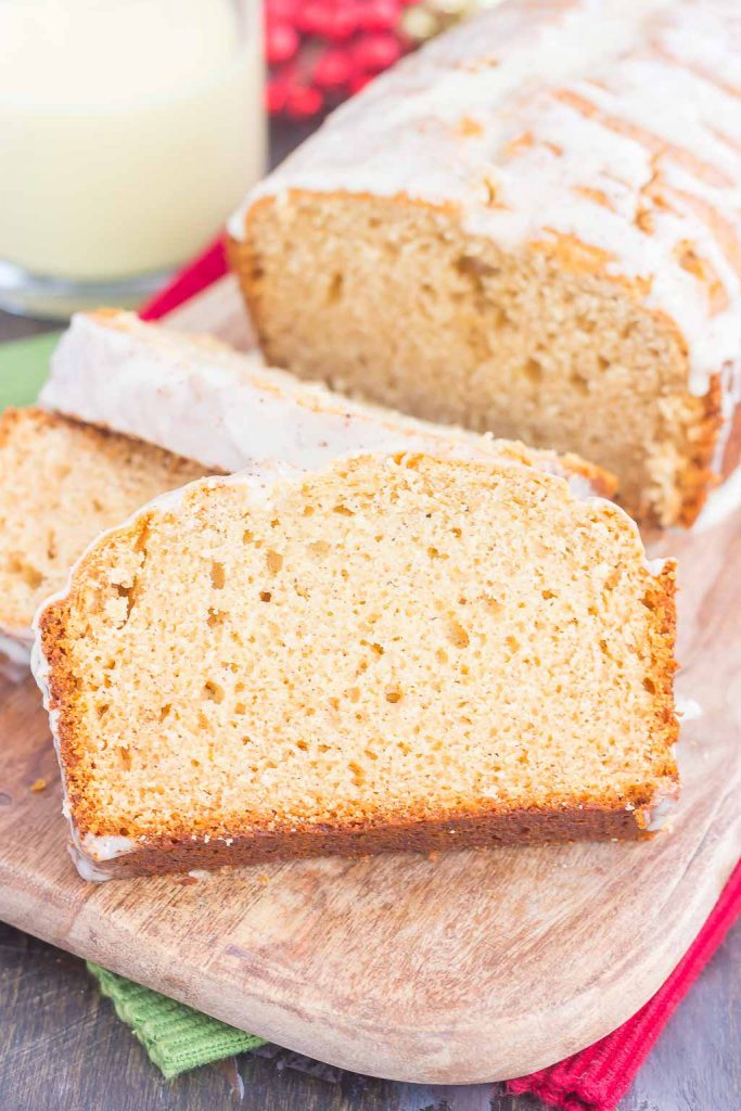 slices of eggnog bread