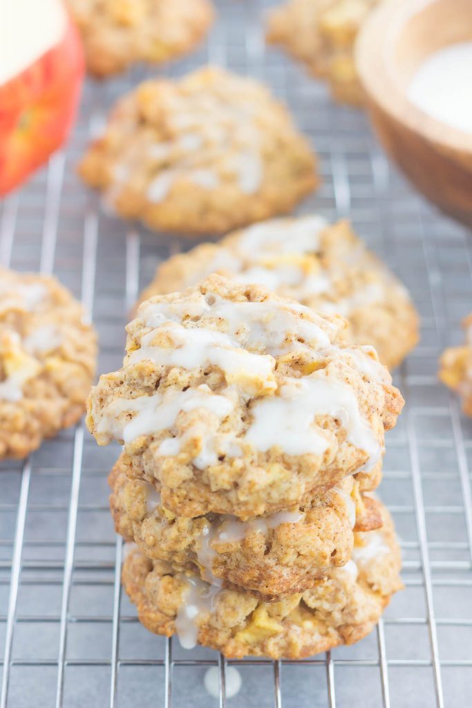 Glazed Apple Oatmeal Cookies - Pumpkin 'N Spice