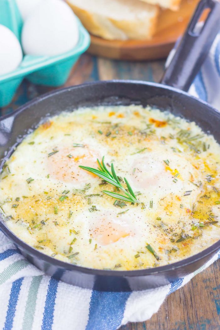 Oven Baked Eggs (with Fresh Herbs!) - Pumpkin 'N Spice