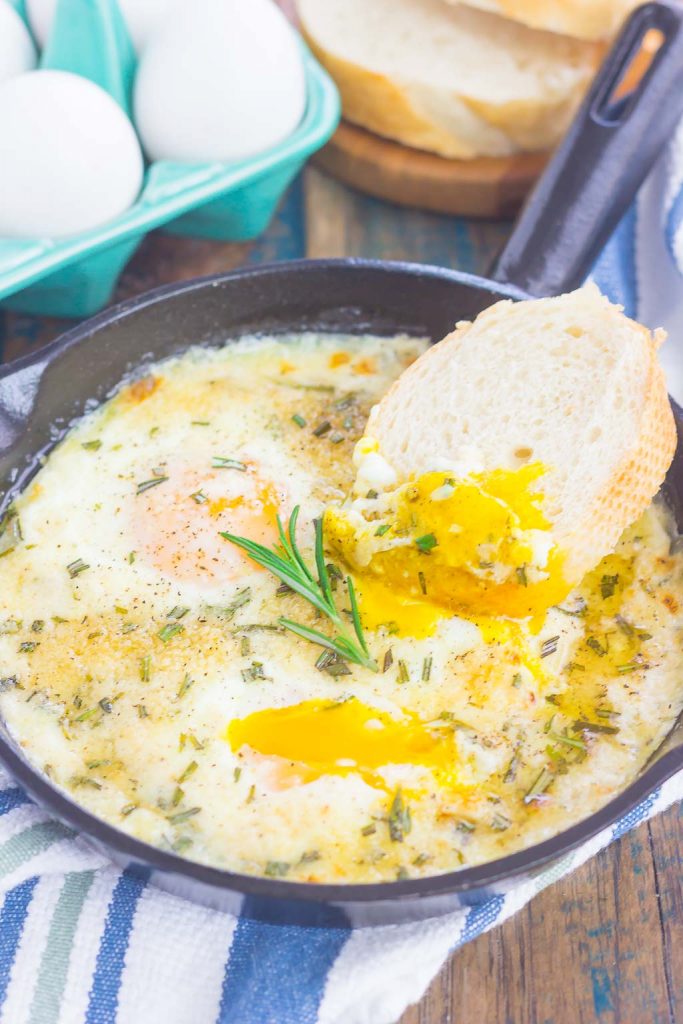 Oven Baked Eggs (with Fresh Herbs!) - Pumpkin 'N Spice