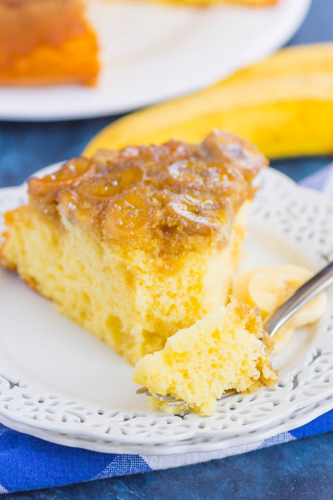 Easy Banana Upside Down Cake (with Cake Mix!) - Pumpkin 'N Spice