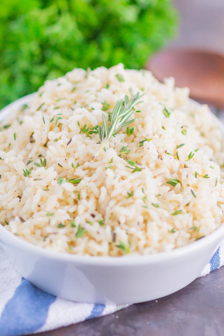 Seasoned Garlic Herb Rice Recipe - Pumpkin 'N Spice