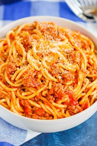 Instant Pot Spaghetti (with Meat Sauce!) - Pumpkin 'N Spice