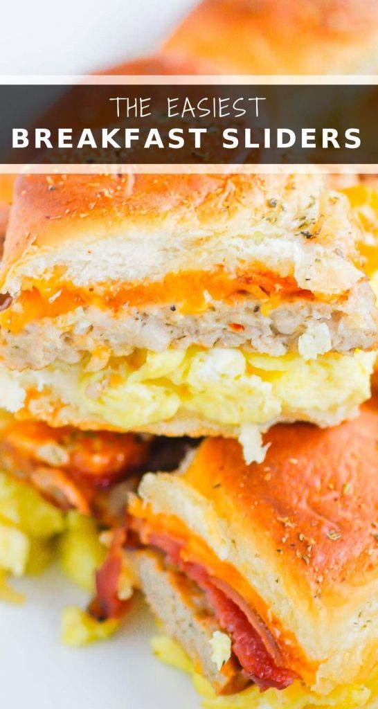 Breakfast Sliders are an easy, make-ahead dish that's filled with your favorite ingredients. Perfect to serve for a crowd or for when you need breakfast on-the-go! #sliders #breakfastsliders #breakfastsandwich #easybreakfast #makeaheadbreakfast #mealprep #breakfast