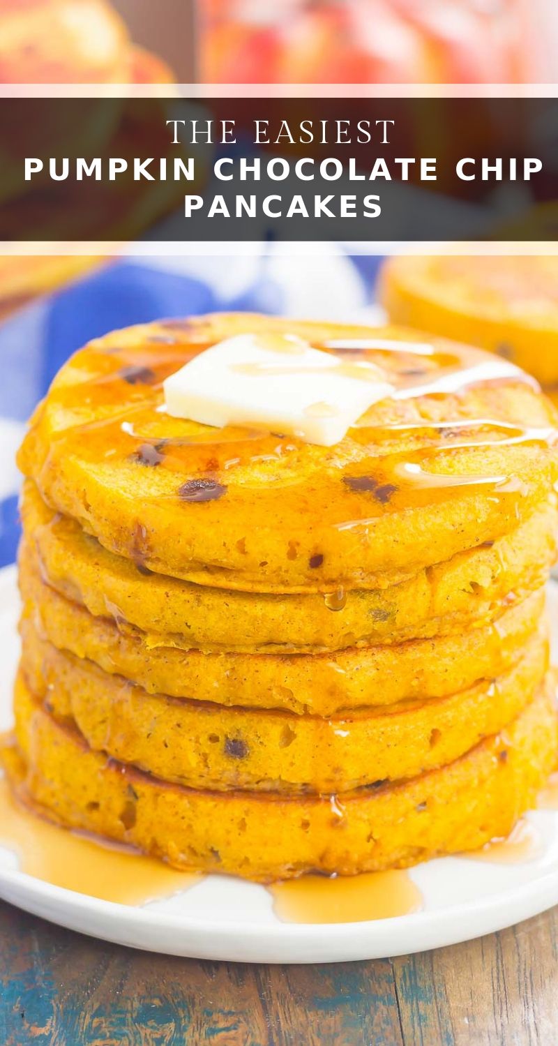 Pumpkin Chocolate Chip Pancakes - Pumpkin 'N Spice