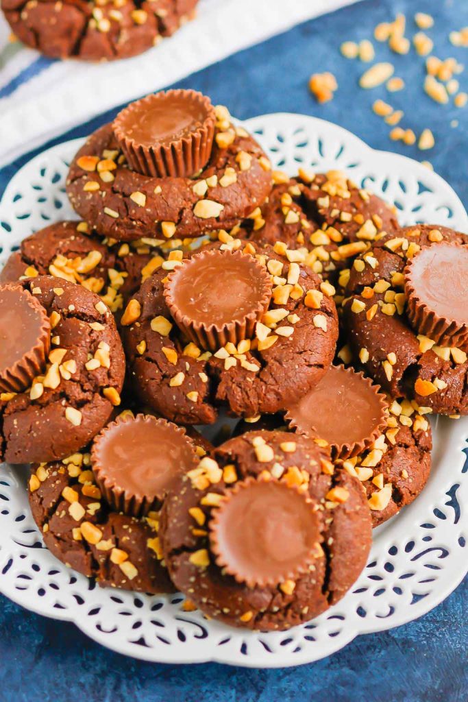 Chocolate Peanut Butter Blossoms - Pumpkin 'N Spice