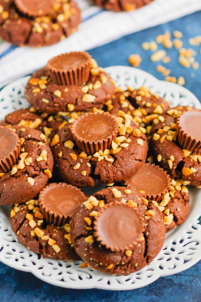 Chocolate Peanut Butter Blossoms - Pumpkin 'N Spice