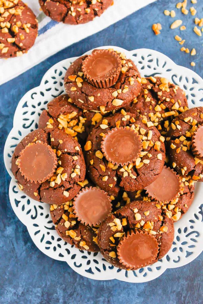 Chocolate Peanut Butter Blossoms - Pumpkin 'N Spice