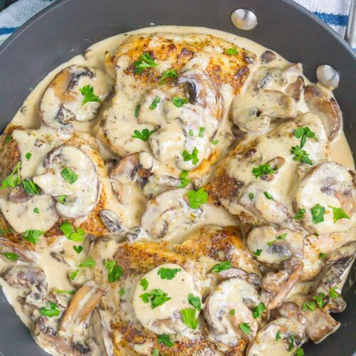 Creamy Parmesan Chicken with Mushrooms - Pumpkin 'N Spice