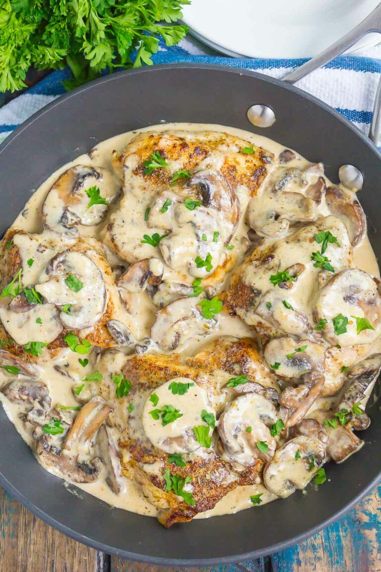 Creamy Parmesan Chicken With Mushrooms Pumpkin N Spice