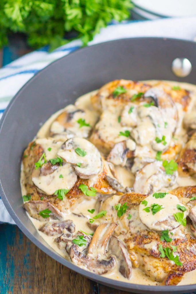 Creamy Parmesan Chicken with Mushrooms - Pumpkin 'N Spice