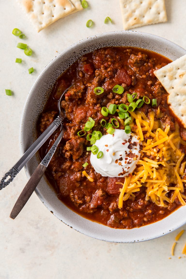 The BEST Crockpot No-Bean Chili Recipe - Pumpkin 'N Spice