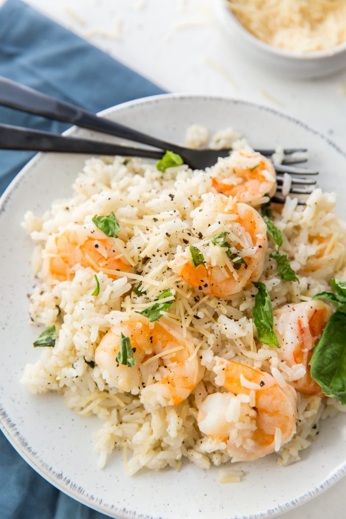 Parmesan Basil Shrimp and Rice - Pumpkin 'N Spice