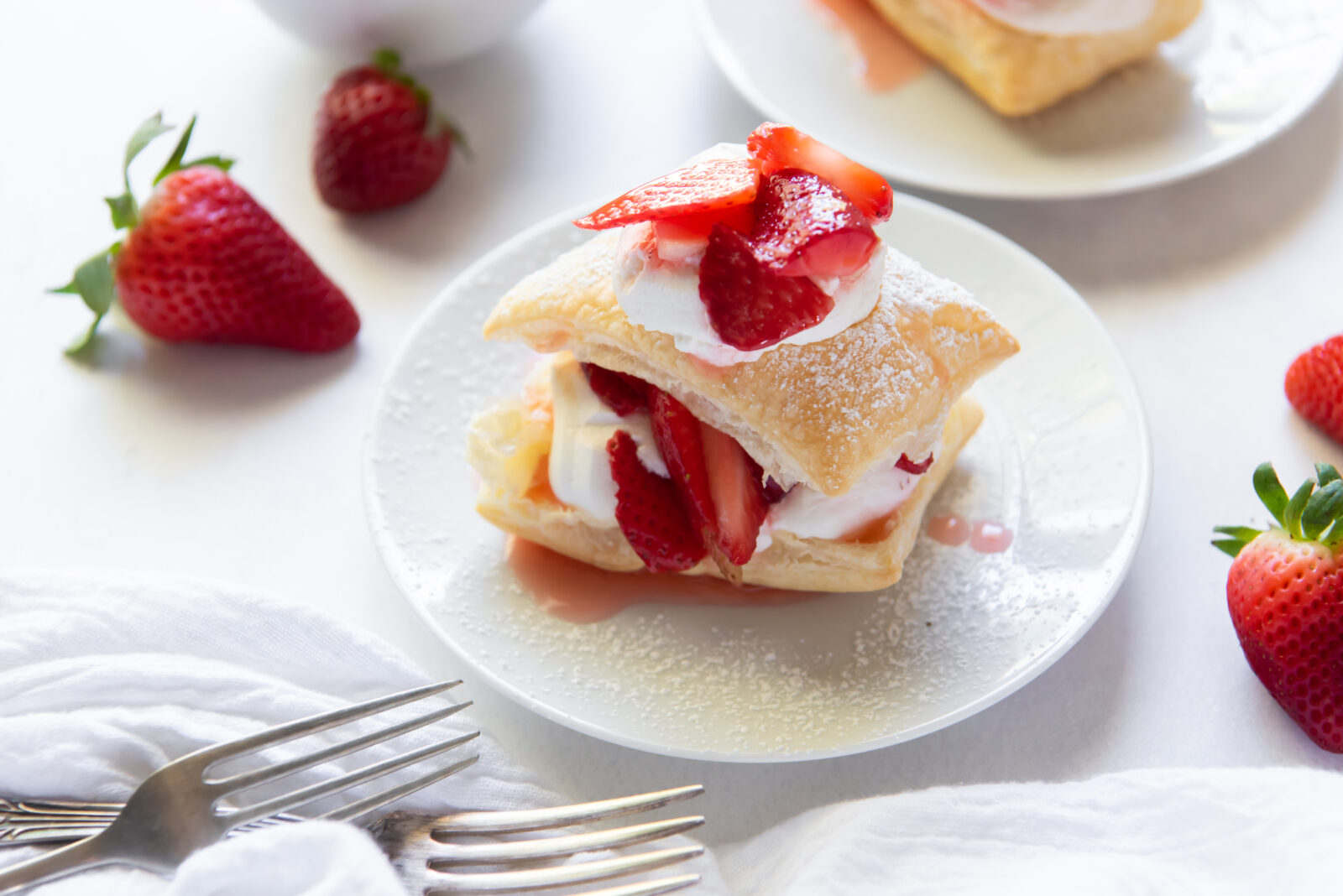 Easy Strawberry Puff Pastry Stacks with Cream - Cooking Gorgeous