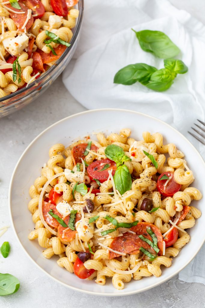 Pepperoni Pizza Pasta Salad - Pumpkin 'N Spice