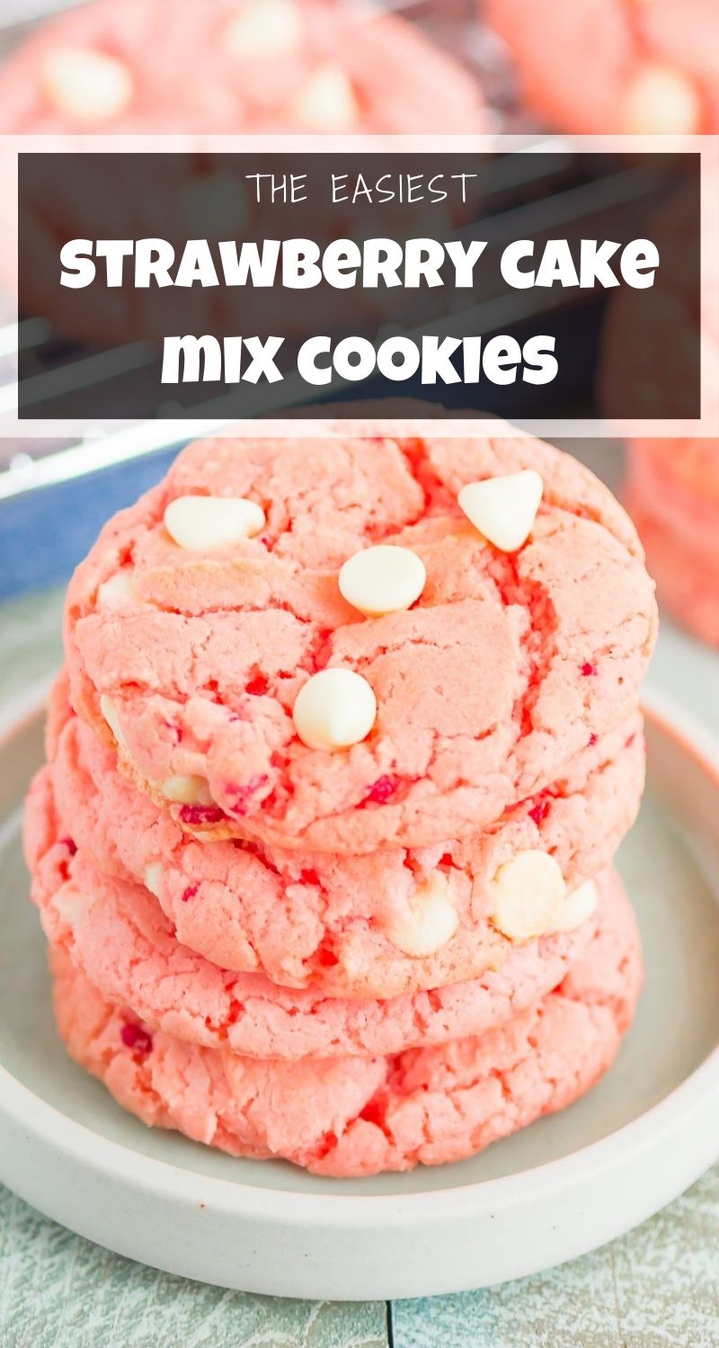 Strawberry Cake Mix Cookies (4 Ingredients!) - Pumpkin 'N Spice