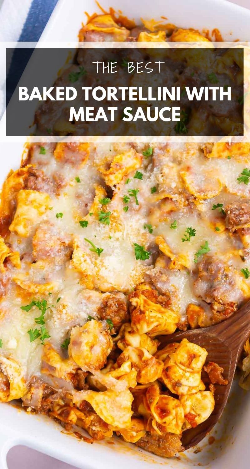 Easy Cheesy Baked Tortellini With Meat Sauce - Pumpkin 'n Spice