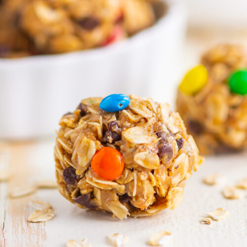 No Bake Monster Cookie Energy Bites - Pumpkin 'N Spice