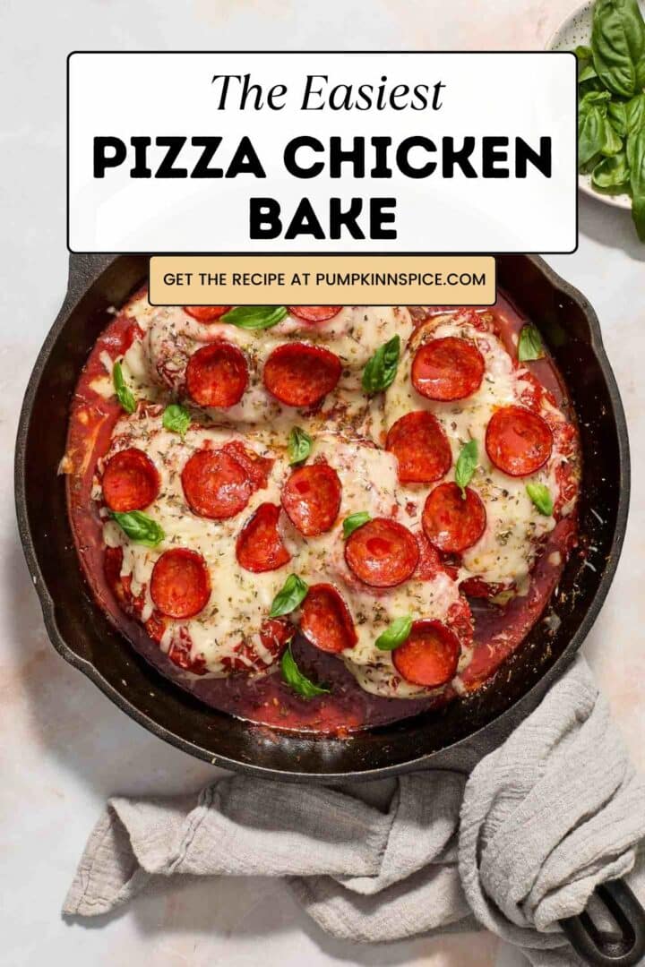 pizza chicken in a black skillet