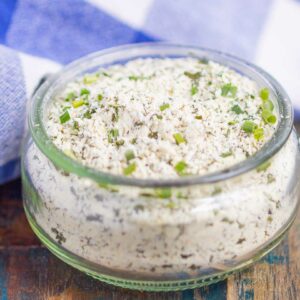 ranch seasoning mix in a glass jar