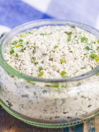 ranch seasoning mix in a glass jar