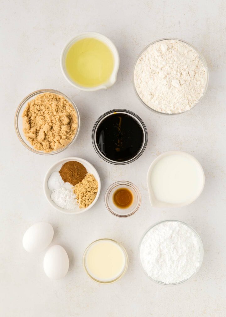 loaf ingredients in small bowls