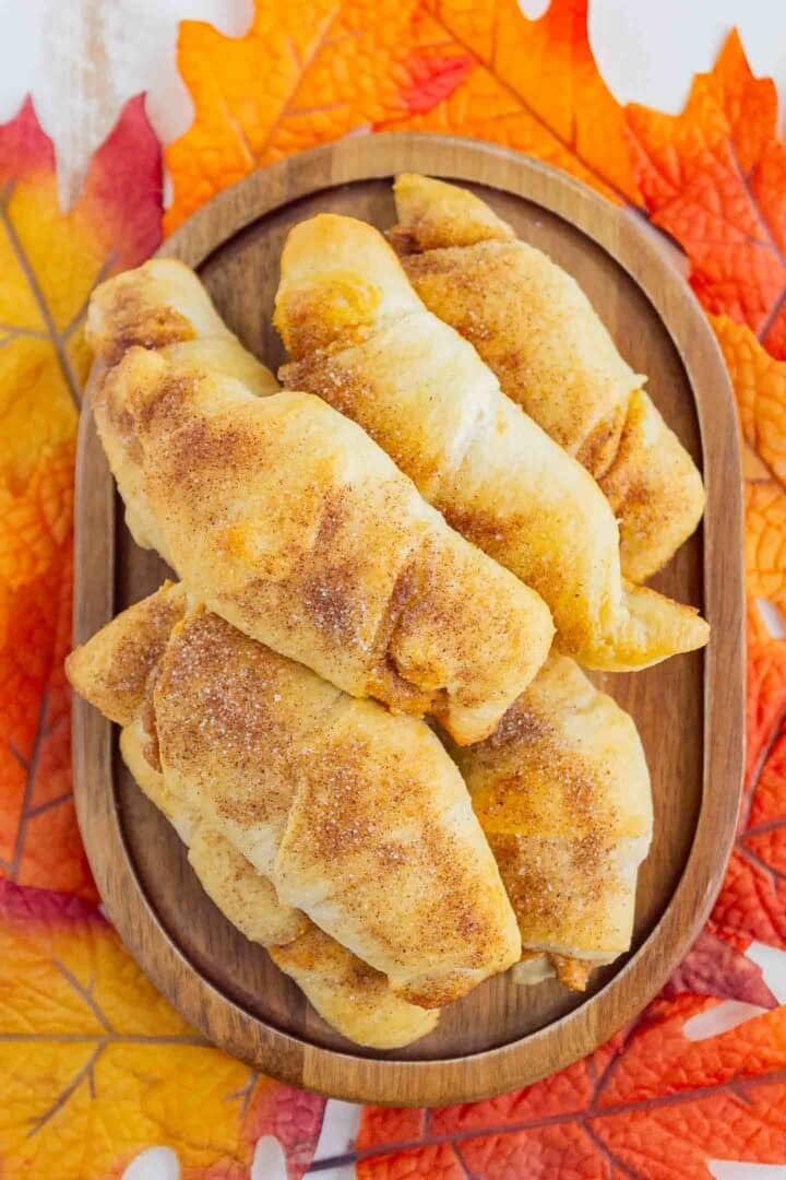 crescent rolls piled on top of each other