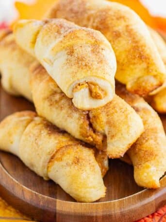 crescent rolls piled on top of each other