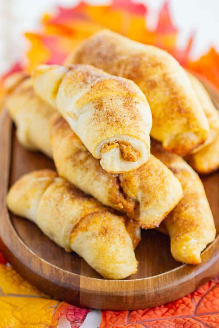 crescent rolls piled on top of each other