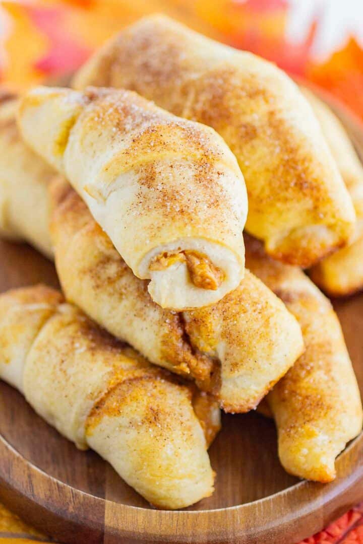 crescent rolls piled on top of each other