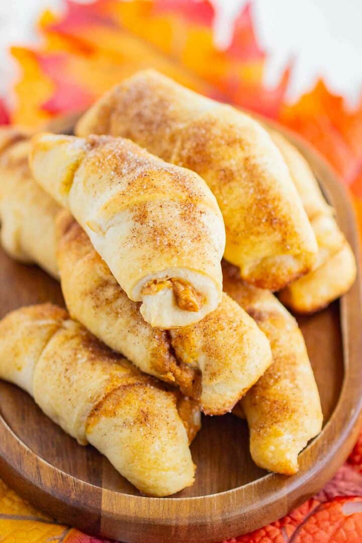 crescent rolls piled on top of each other