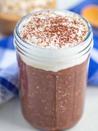 overnight oats in a glass jar