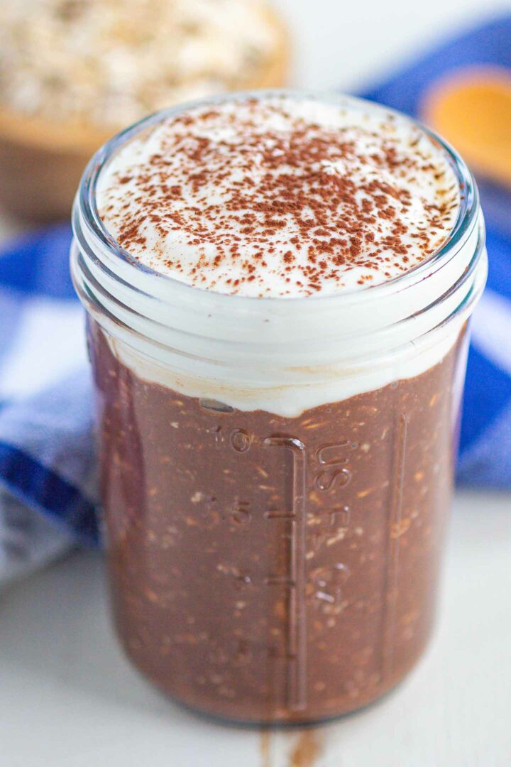 overnight oats in a glass jar