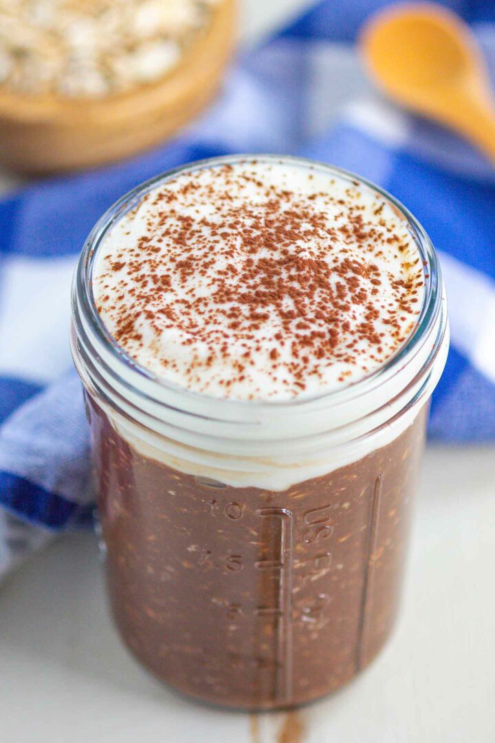 overnight oats in a glass jar