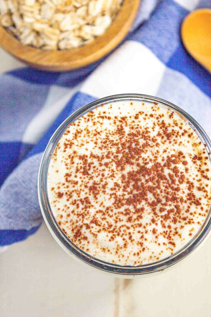 overnight oats in a glass jar